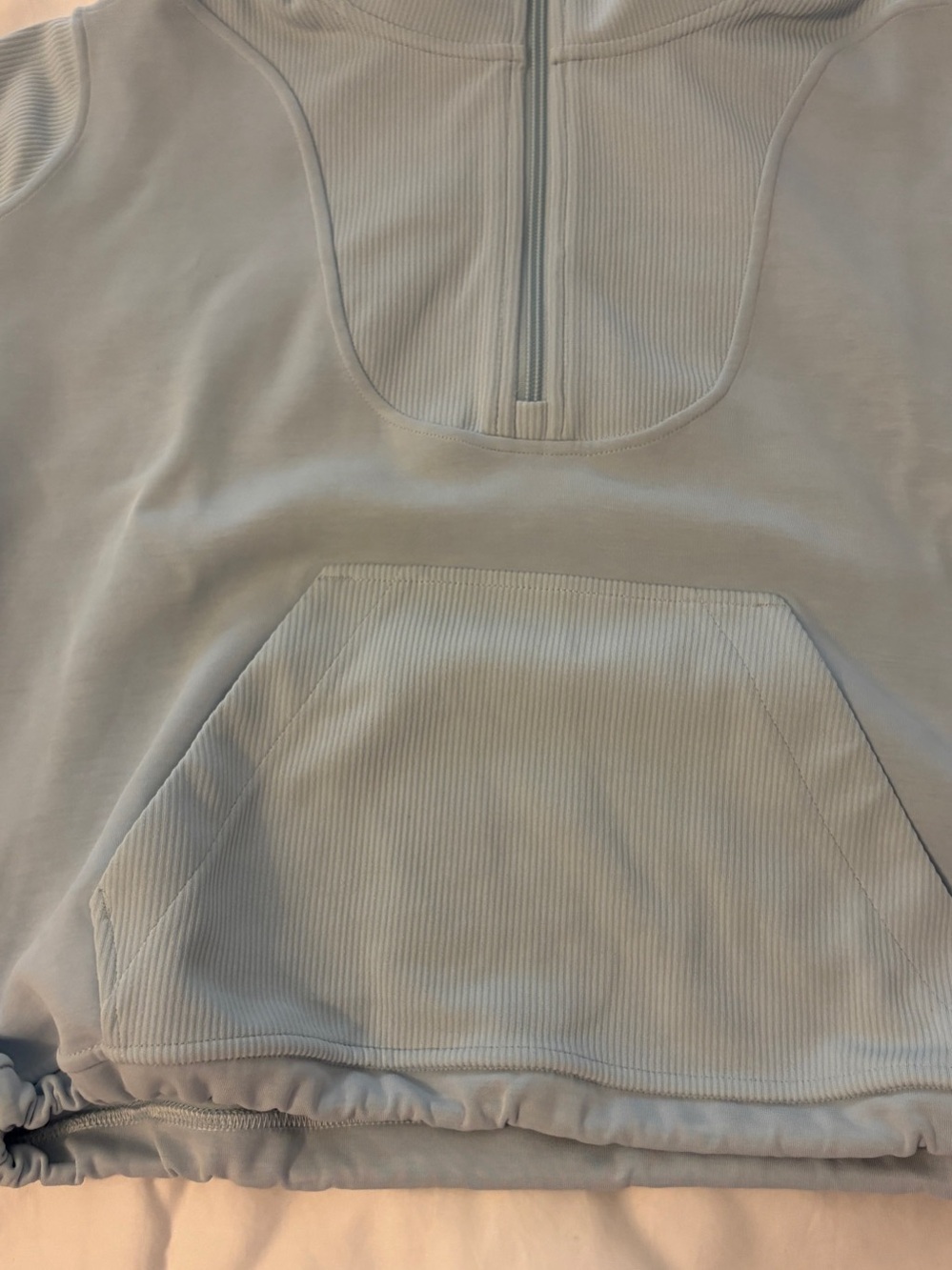 Lululemon Softstreme Ribbed Half Zip Size 6 Light Blue - Picture 3 of 6